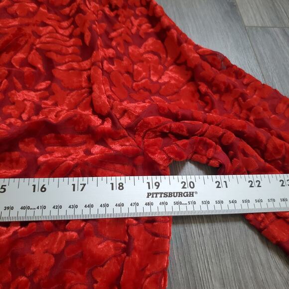 Y2K Whimsygoth Womens 2XL Red Burnout Velvet Floral Drape Romantic Vampire - Picture 3 of 7